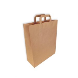 Bolsa Papel Kraft con Asa (30x18x43cm) Caja con 100 pzas, biodegradable, compostable, envío incluido nacional (paquetexpress)