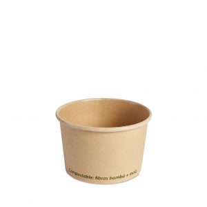 Envase Nevero 8oz. (236ml) de Fibra de Bambú + PLA Caja con 1000 pzas, biodegradable, compostable, envío incluido nacional (paquetexpress)