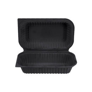 Contenedor 9x5 (22.9x12.7cm) Color Negro de Fécula de Maíz Caja con 200 pzas, biodegradable, envío incluido nacional (paquetexpress)