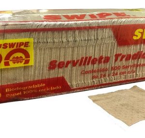 Servilletas Swipe Papel Reciclado 24x24cm 450 Caja con 5400 pzas, 12 paquetes de 450 pzas, biodegradable, compostable, envío incluido nacional (paquetexpress)